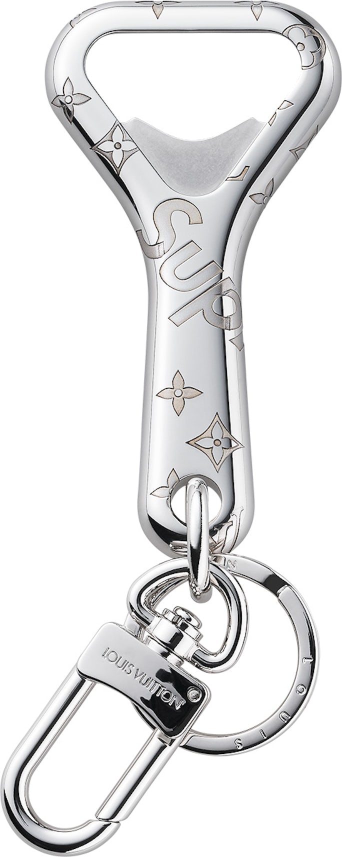 Louis Vuitton Supreme Logo Brown Leather Key Ring / Keychain