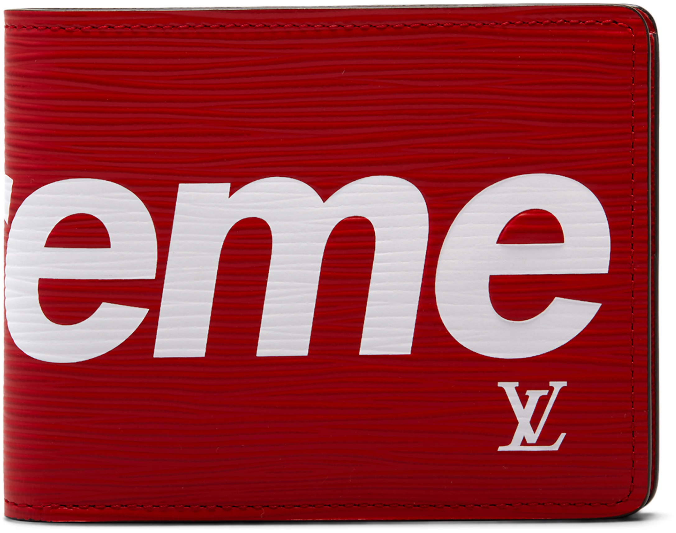 Louis x Supreme Slender Wallet Epi Red - ES