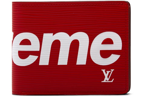 Tarjetero fino Louis Vuitton x Supreme Epi en rojo ES