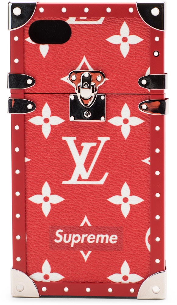 Trives fe minimal Louis Vuitton x Supreme iPhone 7 Eye Trunk Red