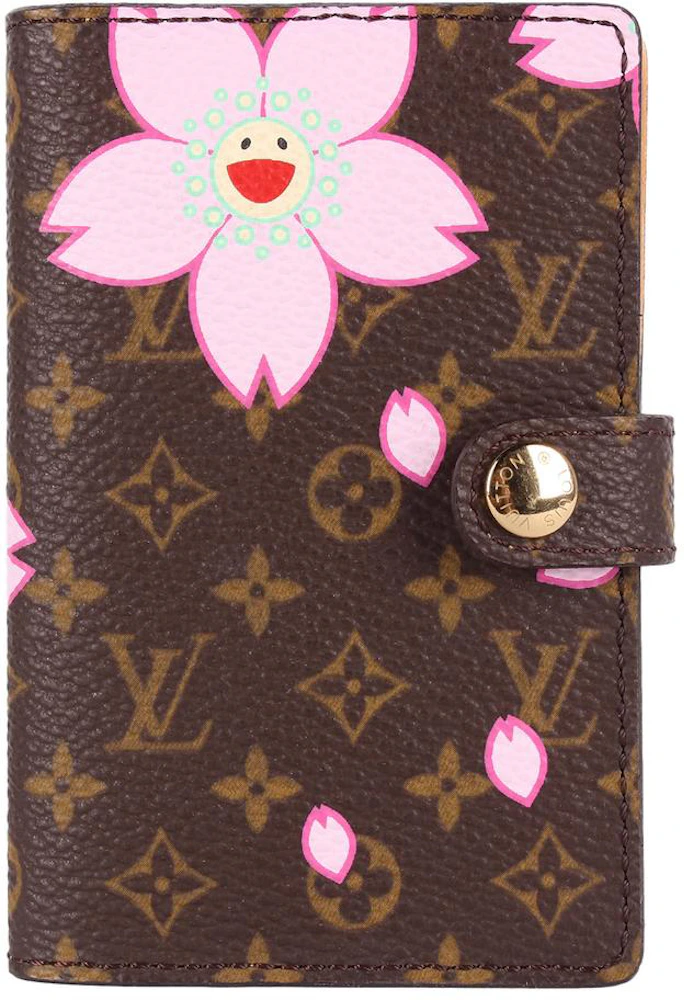 Louis Vuitton x Takashi Murakami Cherry Blossom Address Book Credit Card Wallet  Pink in Coated Canvas with Gold-tone - GB
