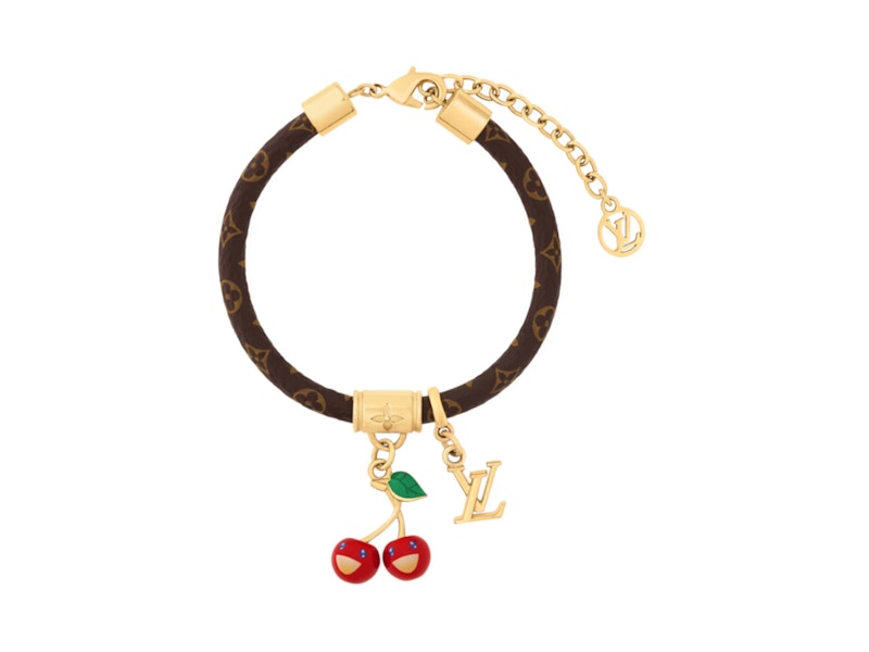 Pre-owned Louis Vuitton Women's X Takashi Murakami Cherry Bracelet In Brown Monogram