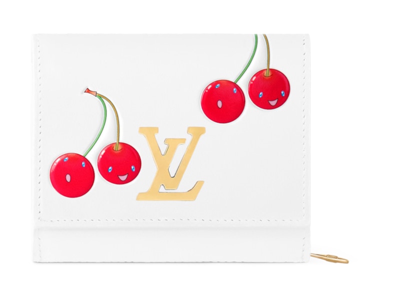 Pre-owned Louis Vuitton Women's X Takashi Murakami Cherry Capucines Tiny Wallet In White