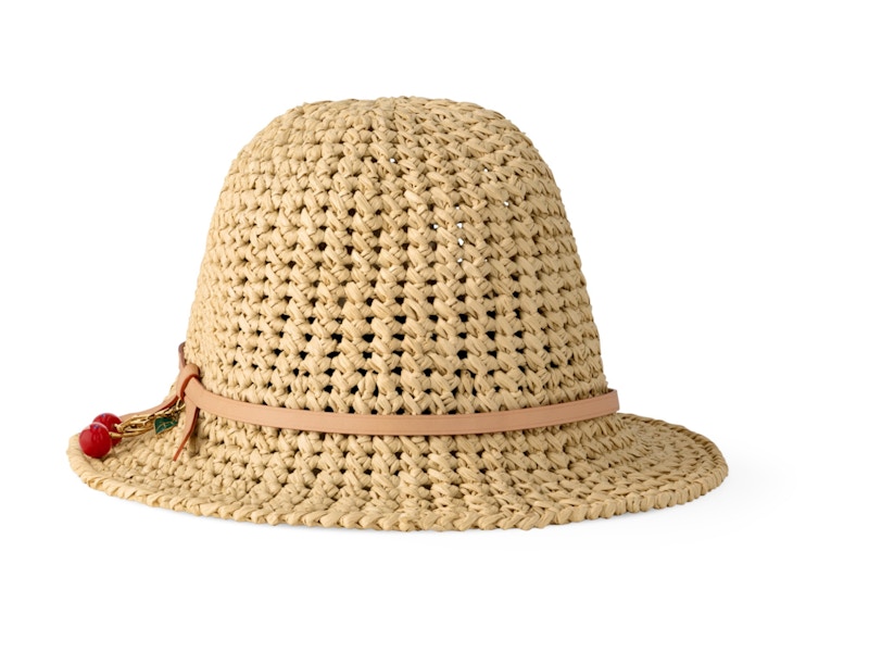 Pre-owned Louis Vuitton Women's  X Takashi Murakami Cherry Charms Hat In Raffia