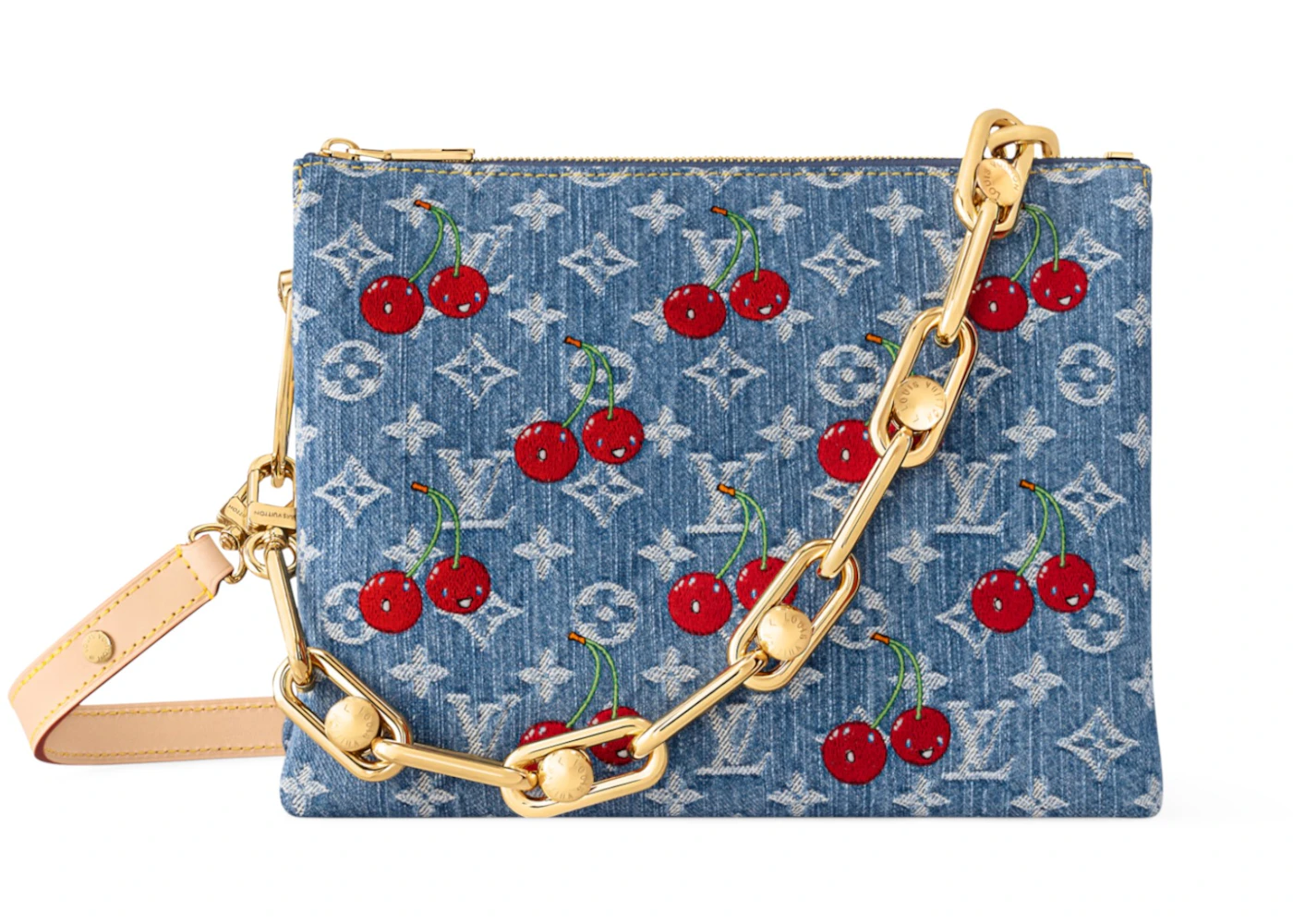 Louis Vuitton x Takashi Murakami Cherry Coussin PM Denim Monogram