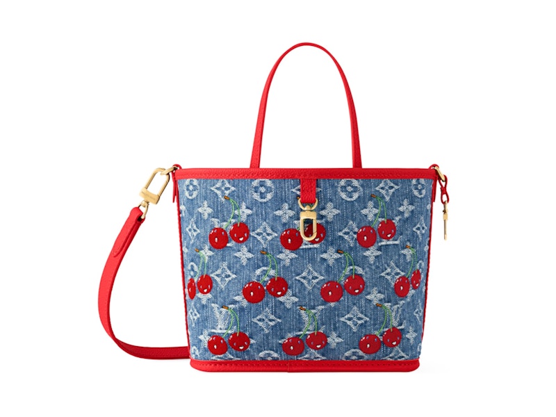 Pre-owned Louis Vuitton Women's X Takashi Murakami Cherry Neverfull Inside Out Bb In Denim Monogram