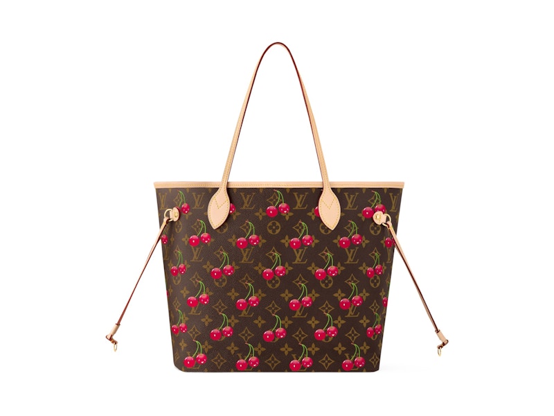コラボ【LOUIS VUITTON x 村上隆】Neverfull MM Monogram Cherry Louis Vuitton X Takashi Murakami Neverfull MM Cherry Brown
