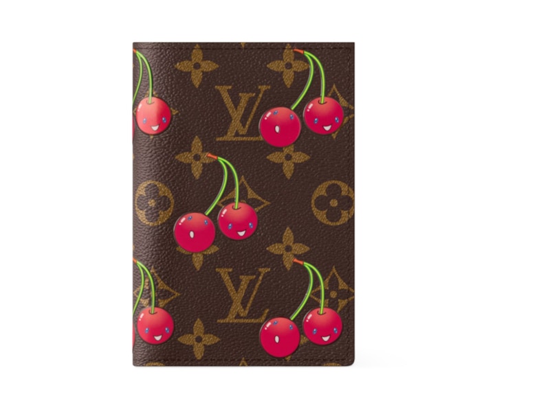Louis Vuitton x Takashi Murakami Cherry Passport Cover Brown