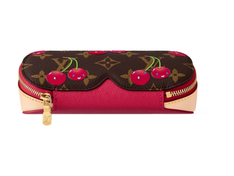 Pre-owned Louis Vuitton Women's X Takashi Murakami Cherry Sunglasses Pouch In Brown Monogram