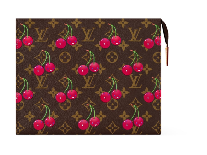 Pre-owned Louis Vuitton Women's X Takashi Murakami Cherry Toiletry Pouch In Brown Monogram