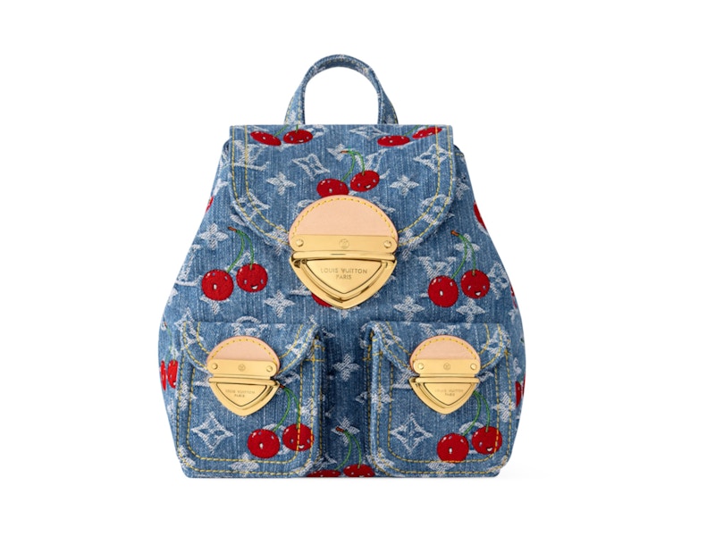 Pre-owned Louis Vuitton Women's  X Takashi Murakami Cherry Venice Nm In Denim Monogram