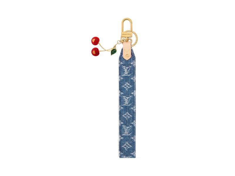 Pre-owned Louis Vuitton Women's  X Takashi Murakami Denim Cherry Dragonne In Denim Monogram