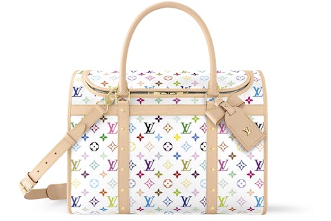 Louis Vuitton x Takashi Murakami Bolsa para Perros Blanco