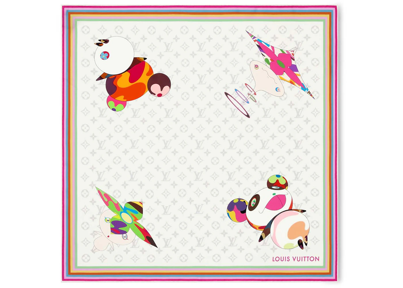 Louis Vuitton x Takashi Murakami Monogram Superflat Characters Square ...