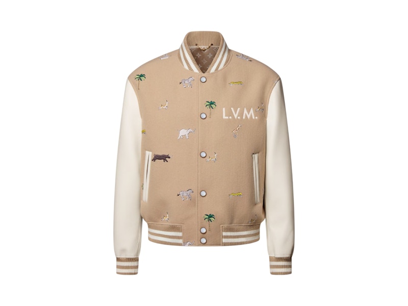 Louis Vuitton スタジャン刺繍デザイン ジャケット Louis Vuitton x The Darjeeling Limited Embroidered Varsity Blouson