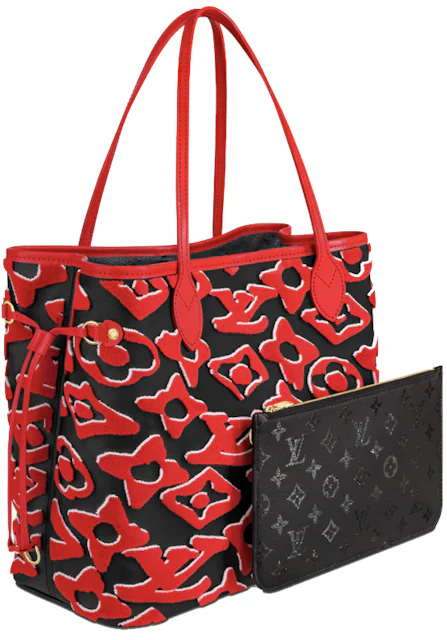 Louis Vuitton x UF Neverfull MM Red in Tufted Canvas with Gold-tone - US