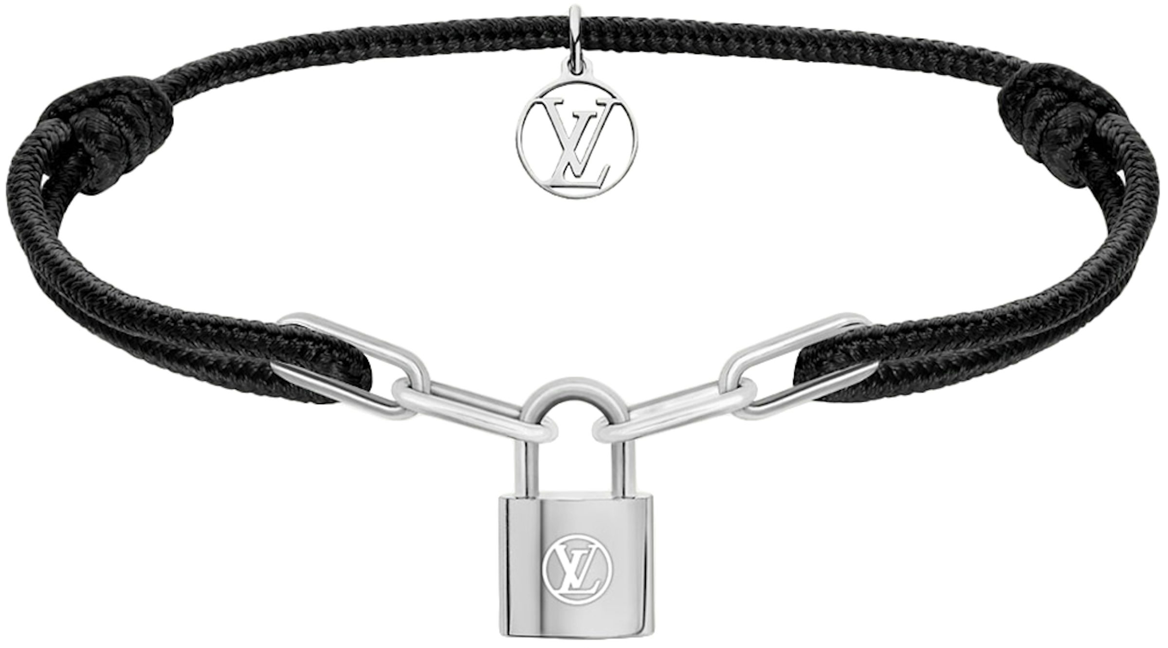Louis Vuitton LV Padlock Bracelet Green Leather. Size 19