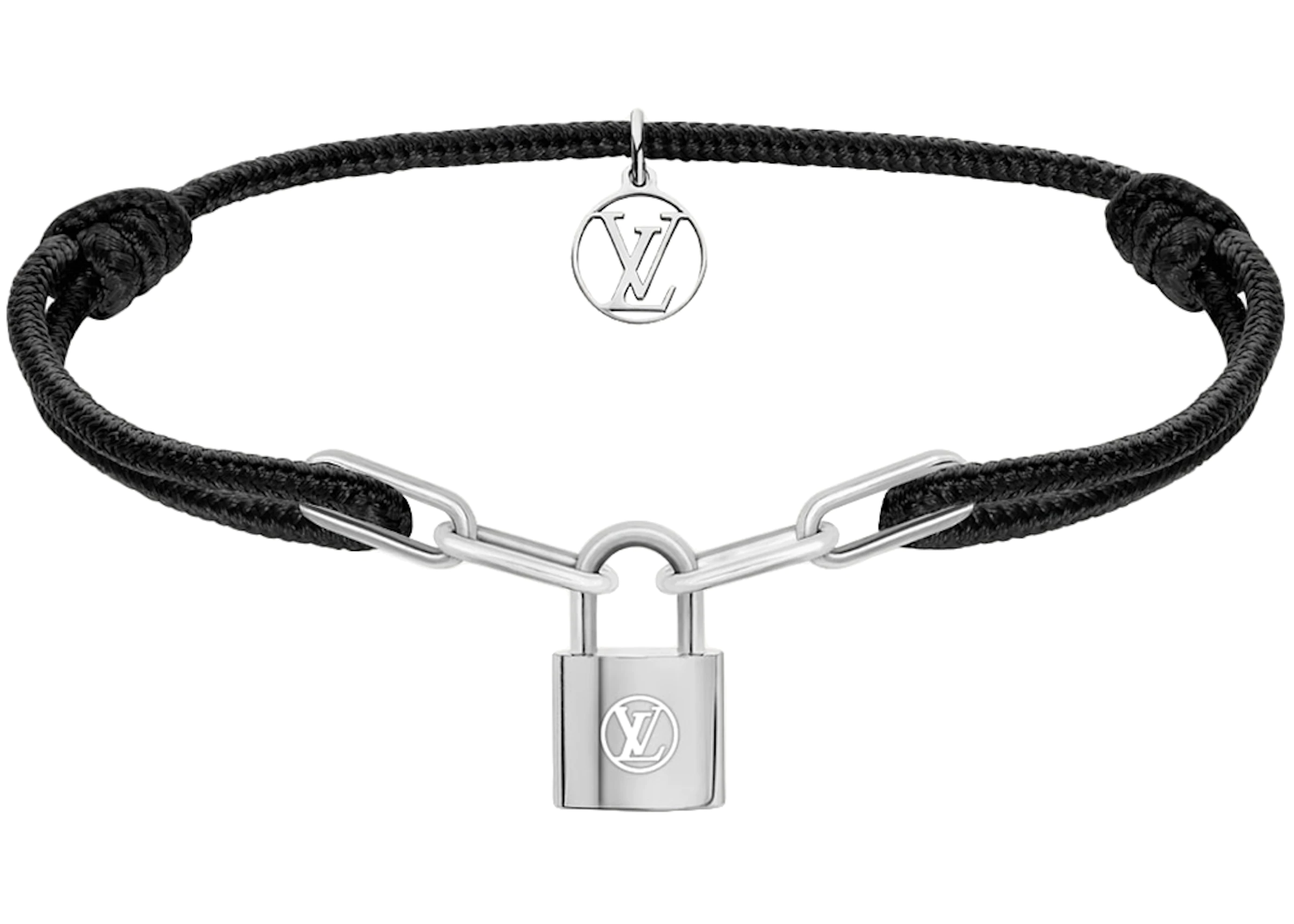 Passief omringen gegevens Louis Vuitton x Virgil Abloh Silver Lockit Bracelet Black in Natural  Titanium/Recycled Polyester with Silver-tone - US
