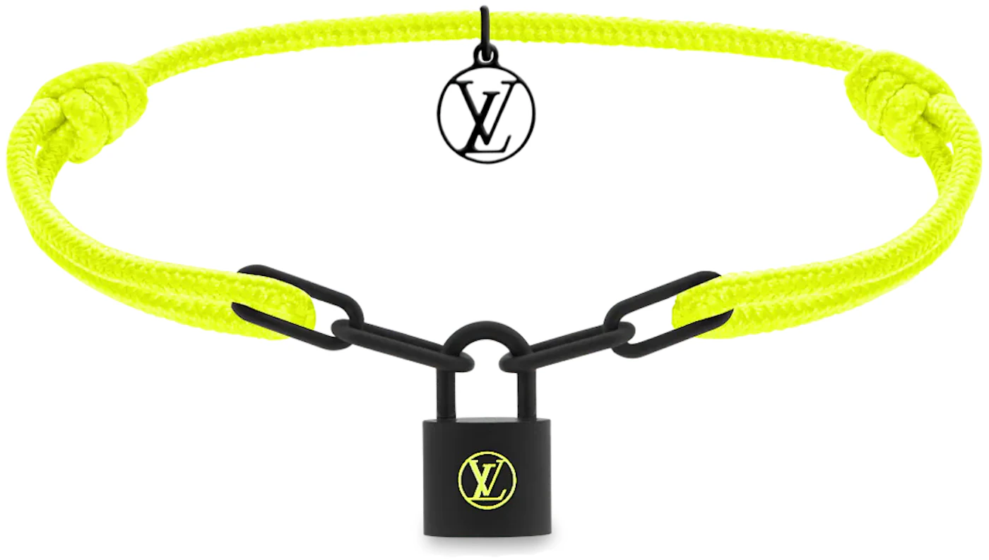 Louis Vuitton x Virgil Abloh Silver Lockit Bracelet Neon Yellow in ADLC  Coated Titanium with Black-tone - US