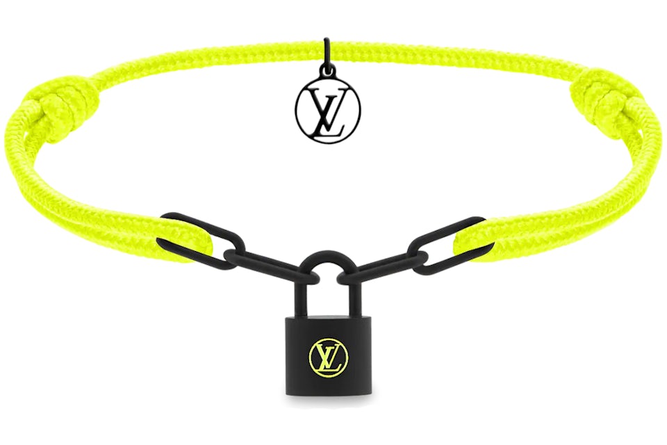 Louis Vuitton x Virgil Abloh Silver Lockit Bracelet Neon Yellow in ADLC  Coated Titanium with Black-tone - US