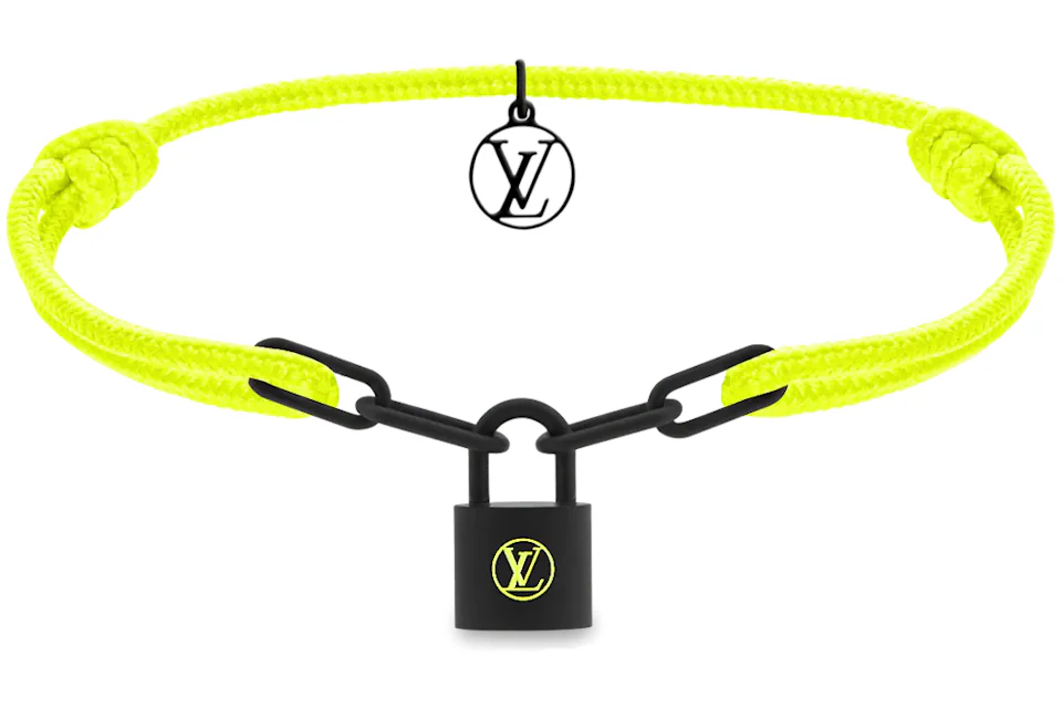 Louis Vuitton x Virgil Abloh Silver Lockit Bracelet Neon Yellow