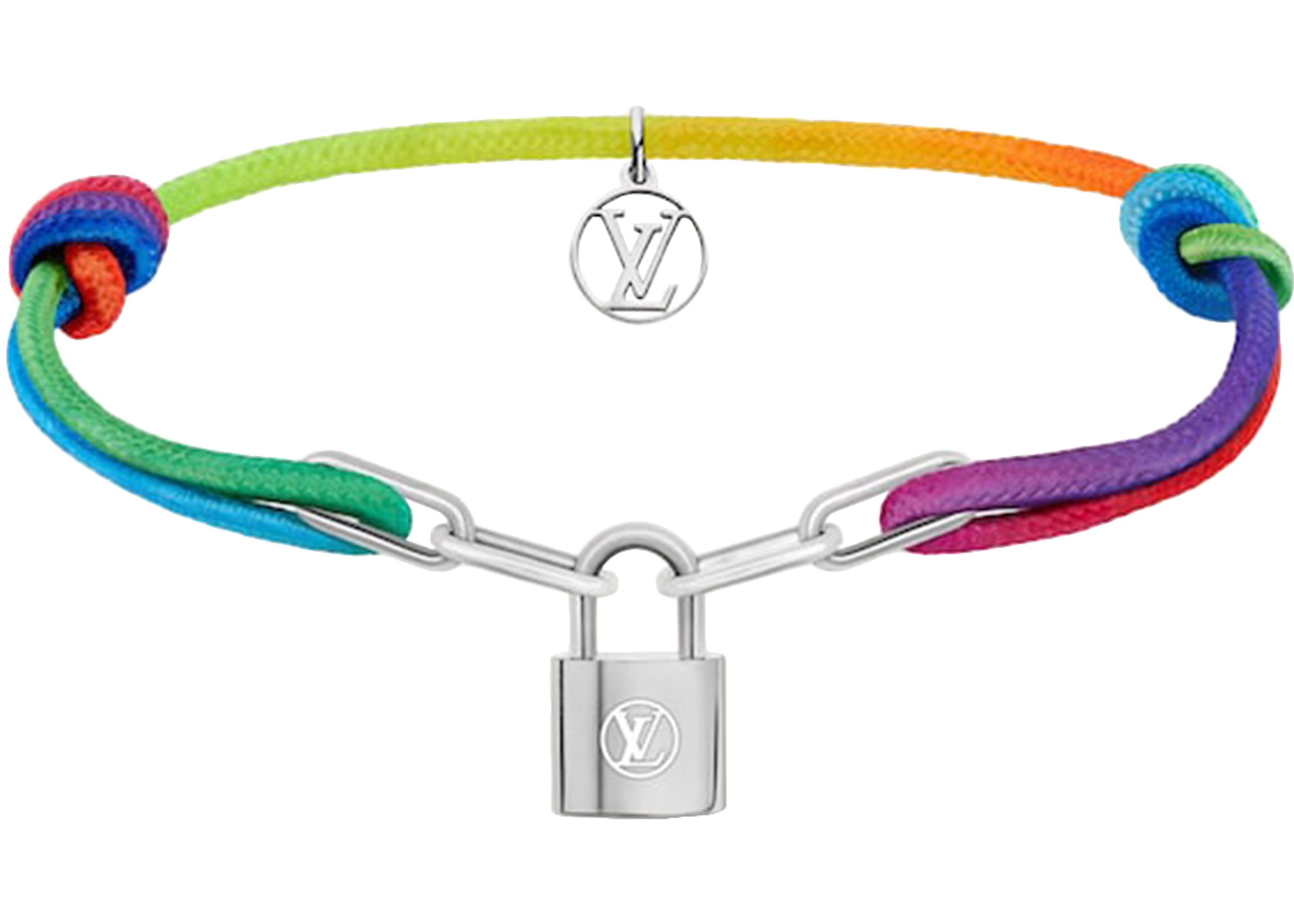 Louis Vuitton x Virgil Abloh Silver Lockit Bracelet Rainbow in