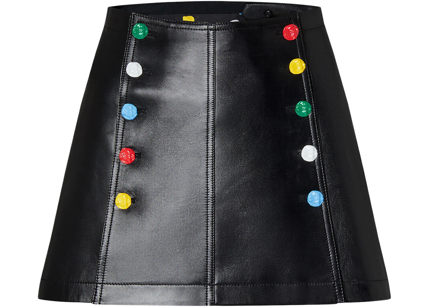 Louis Vuitton x Yayoi Kusama Buttons Leather Mini Skirt Black - FW22 - GB