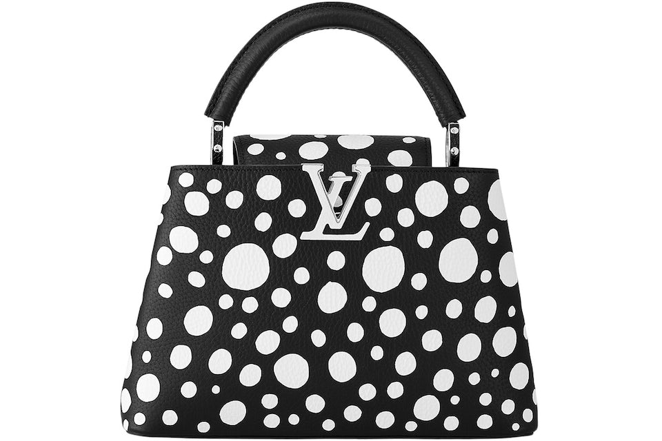 Louis Vuitton x Yayoi Kusama Capucines BB Black/White in Taurillon