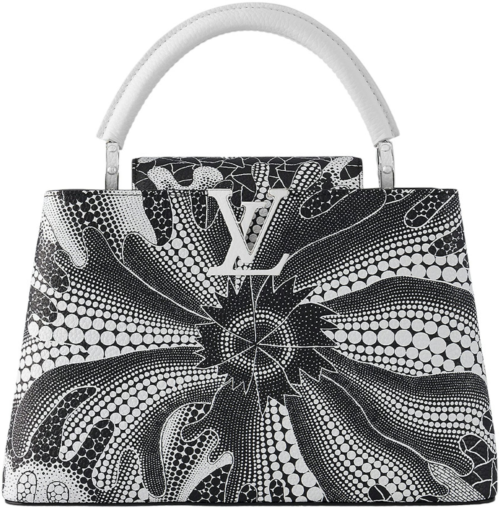 Louis Vuitton x Yayoi Kusama Capucines MM Black/White in Taurillon