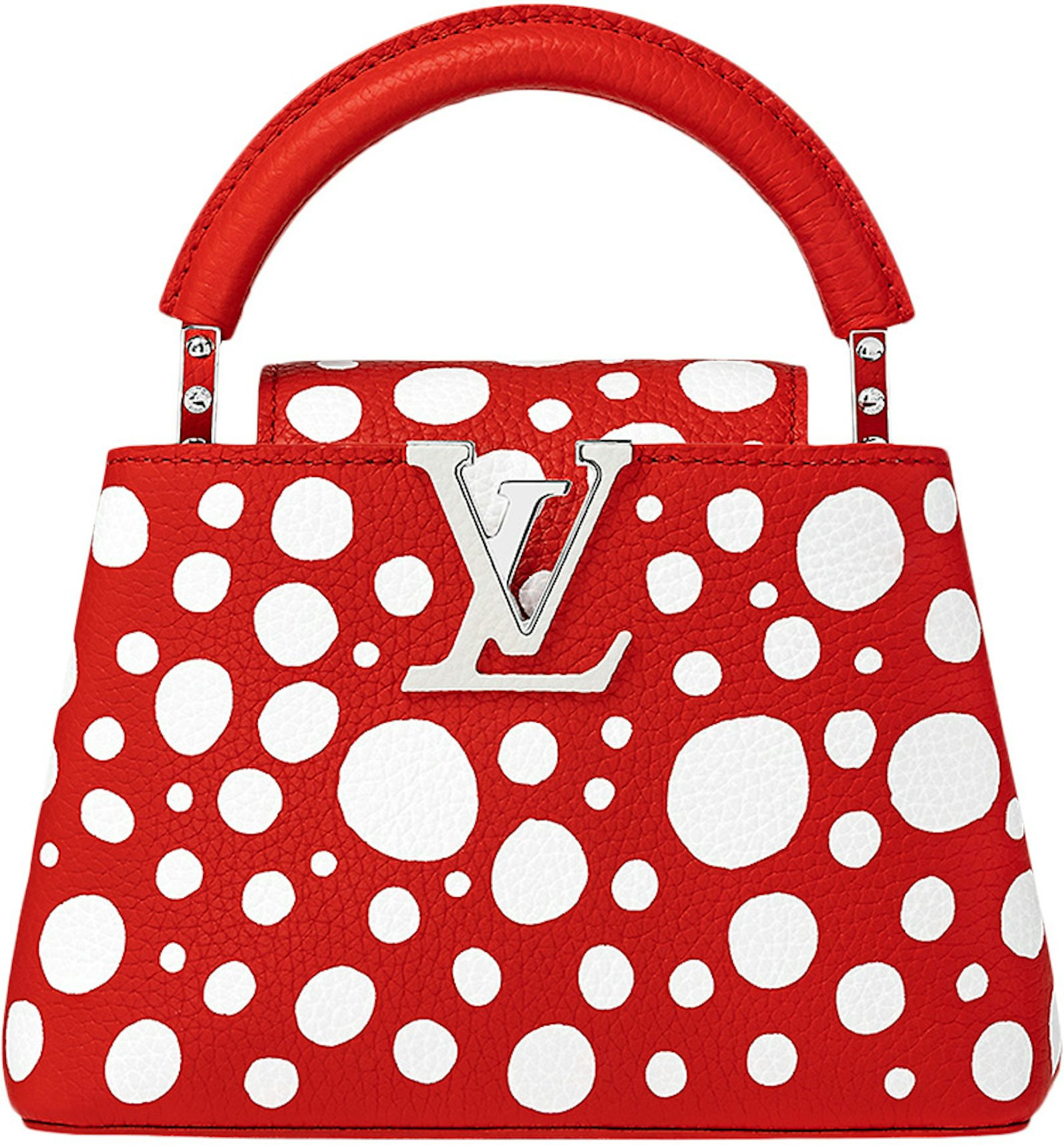 Louis Vuitton x Yayoi Kusama Capucines Mini Red/White in Taurillon