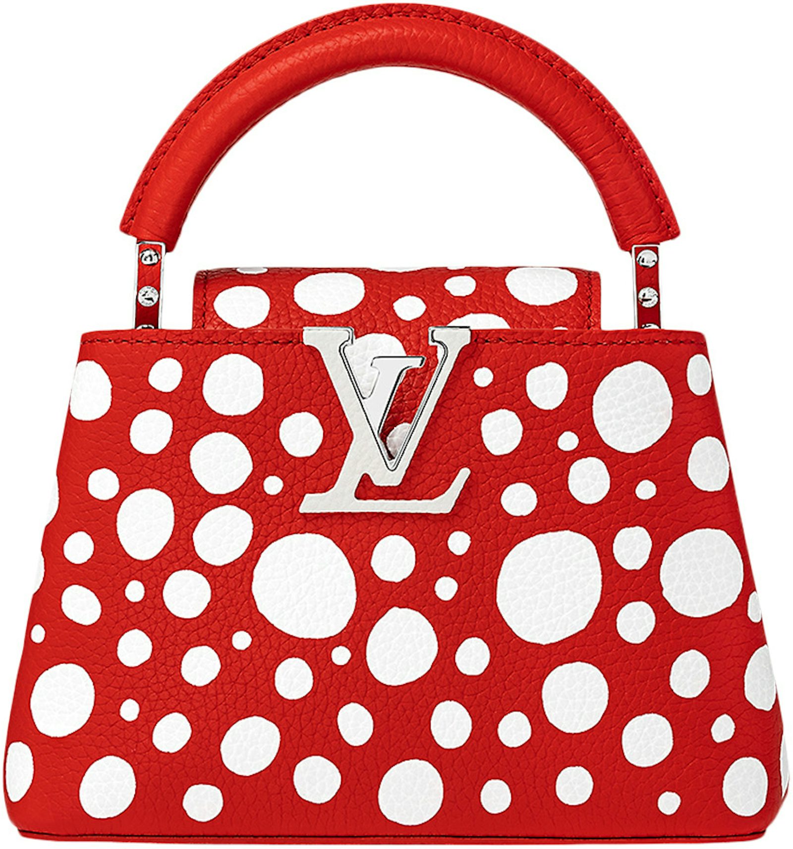 Auth Spa - Dịch Vụ Spa Túi Xách, Giày Dép Authentic Tại HCM. Louis Vuitton x Yayoi Kusama Capucines Mini Red/White in Taurillon Bull Calfskin Leather with Silver-tone - GB