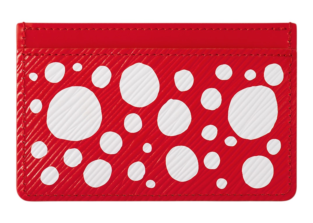 Pre-owned Louis Vuitton X Yayoi Kusama Card Holder Red/white