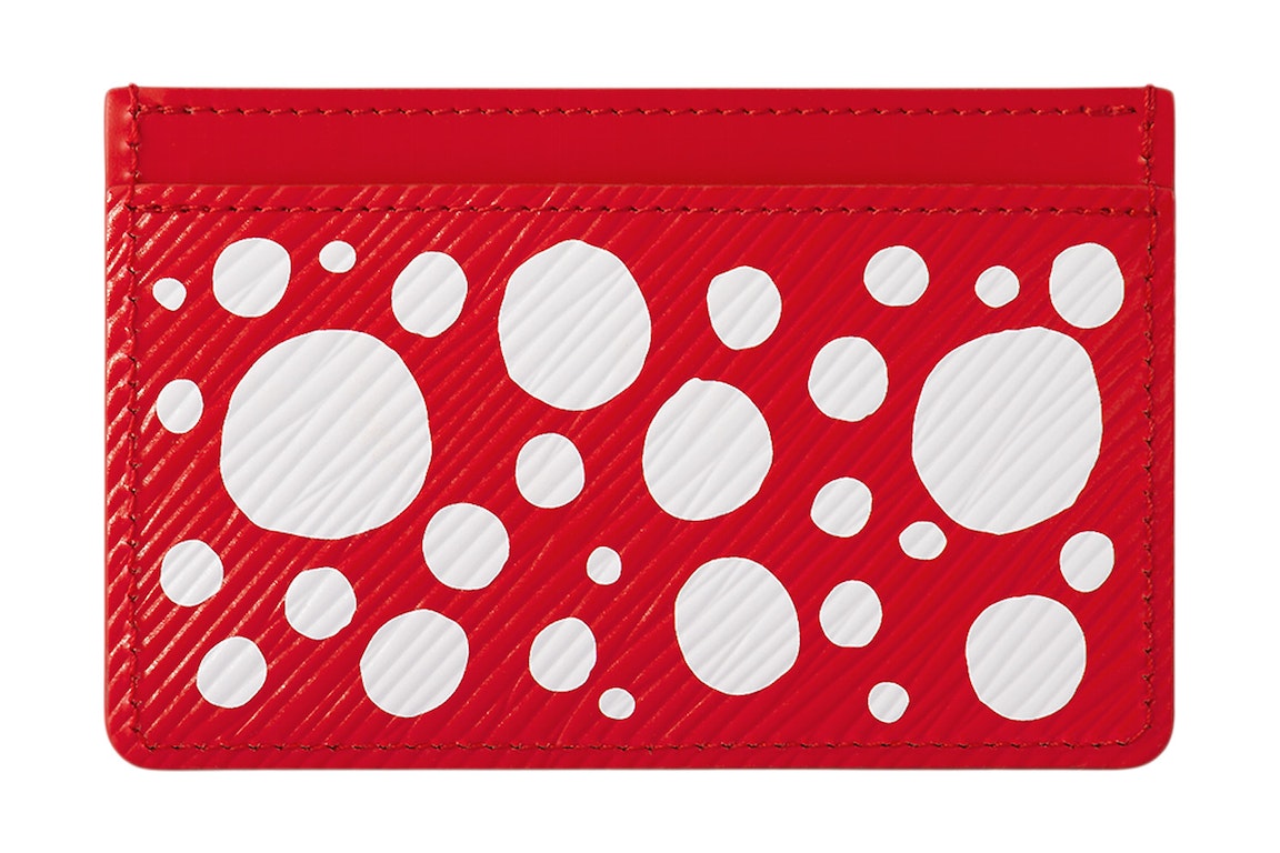 Pre-owned Louis Vuitton X Yayoi Kusama Card Holder Red/white
