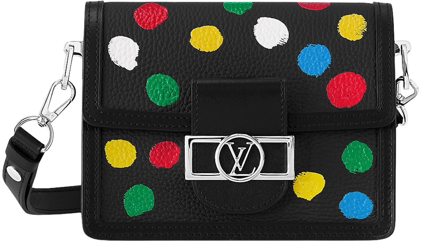 Louis Vuitton x Yayoi Kusama Dauphine Mini Black in Taurillon Bull ...