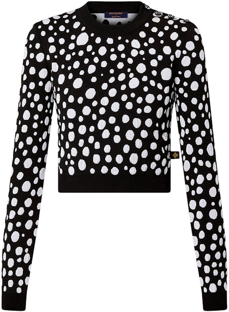 Louis Vuitton LV x YK Infinity Dots Flounce Dress BLACK. Size 36