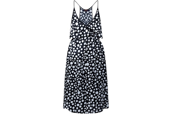 Louis Vuitton x Yayoi Kusama Robe à volants à pois infinis Noir/Blanc