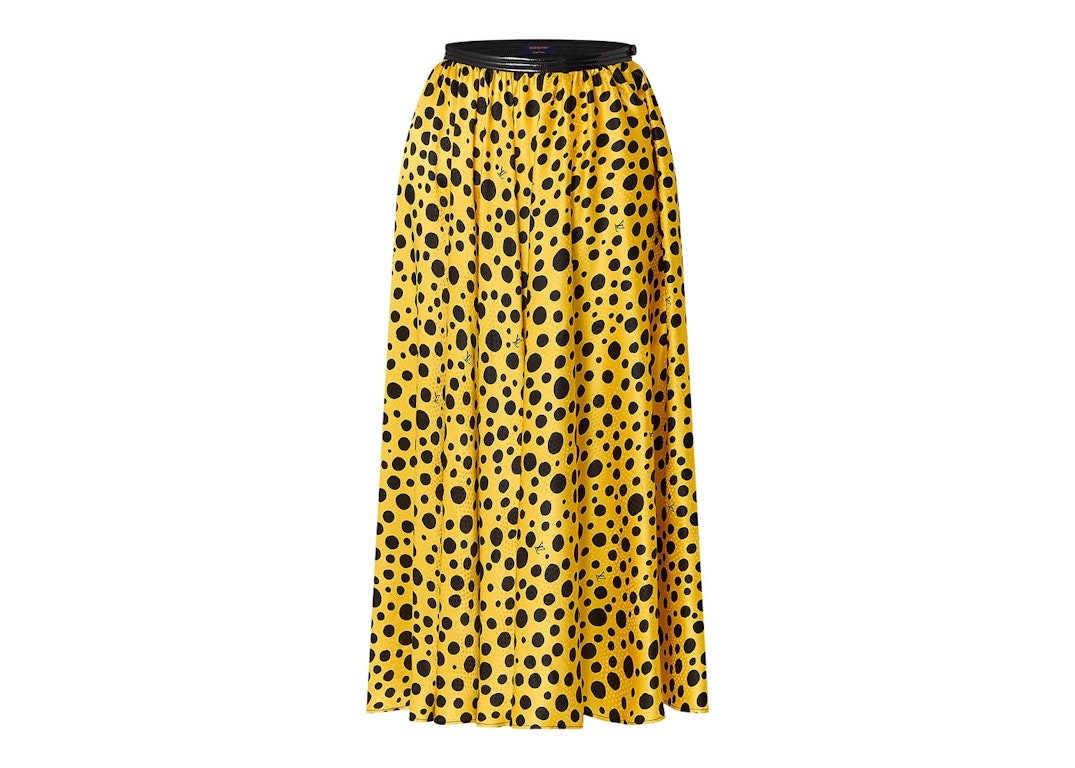 Pre-owned Louis Vuitton X Yayoi Kusama Infinity Dots Midi Skirt Ocre/yellow