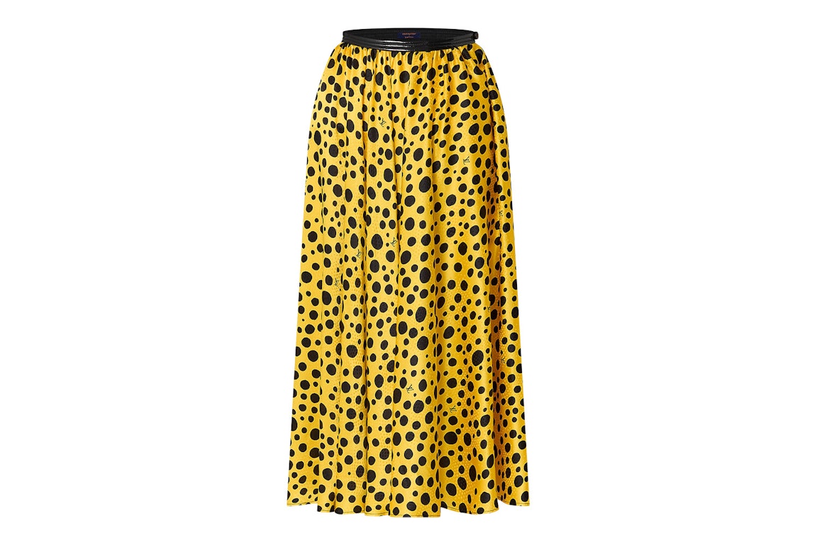 Pre-owned Louis Vuitton X Yayoi Kusama Infinity Dots Midi Skirt Ocre/yellow