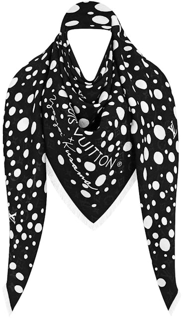 Louis Vuitton x Yayoi Kusama Infinity Dots Shawl Black/White in Silk/Wool -  US