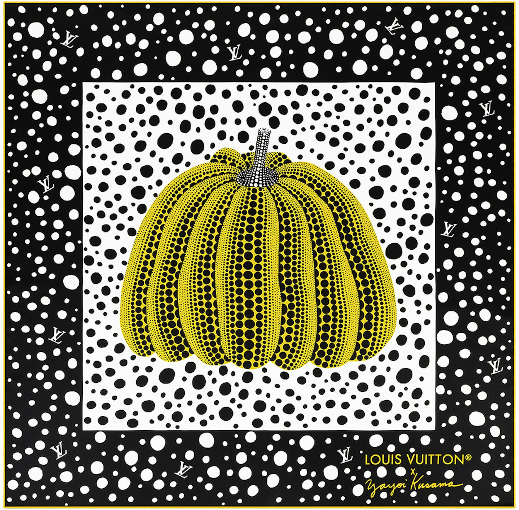 Louis Vuitton x Yayoi Kusama Infinity Dots Square 90 Yellow/Black