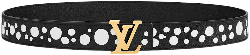 Louis Vuitton x Yayoi Kusama LV Initiales 30mm Reversible Infinity Dots Belt  Black/White in Grained Empreinte Cowhide Leather with Gold-tone - GB