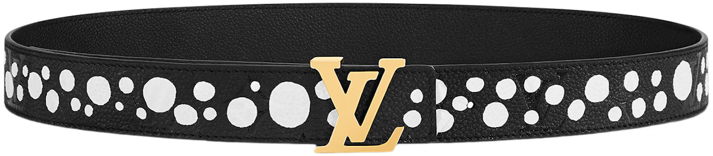 Louis Vuitton x Yayoi Kusama LV Initiales 30mm Reversible Infinity Dots Belt  Black/White in Grained Empreinte Cowhide Leather with Gold-tone - US