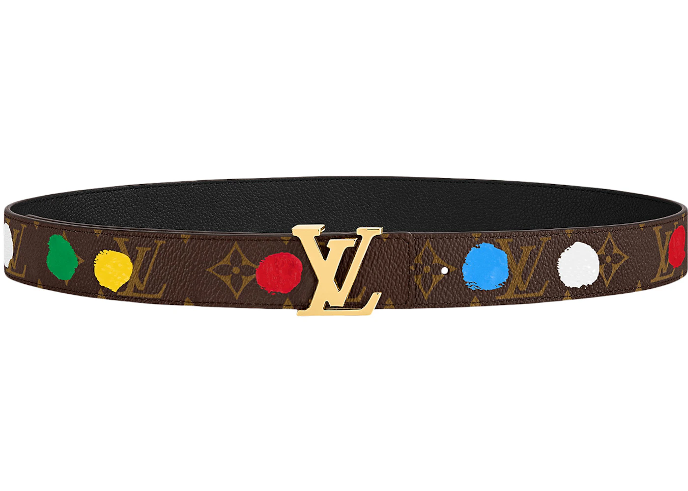 Louis Vuitton x Yayoi Kusama LV Initiales 30mm Reversible Painted Dots Belt  Monogram Multicolor in Coated Canvas with Gold-tone - US