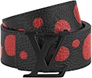 Louis Vuitton x Yayoi Kusama LV Initiales 30mm Reversible Infinity Dots Belt  Black/White in Grained Empreinte Cowhide Leather with Gold-tone - US