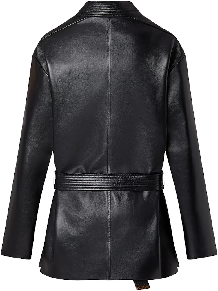 Louis Vuitton x Yayoi Kusama Leather Wrap Jacket Black - FW22 - US