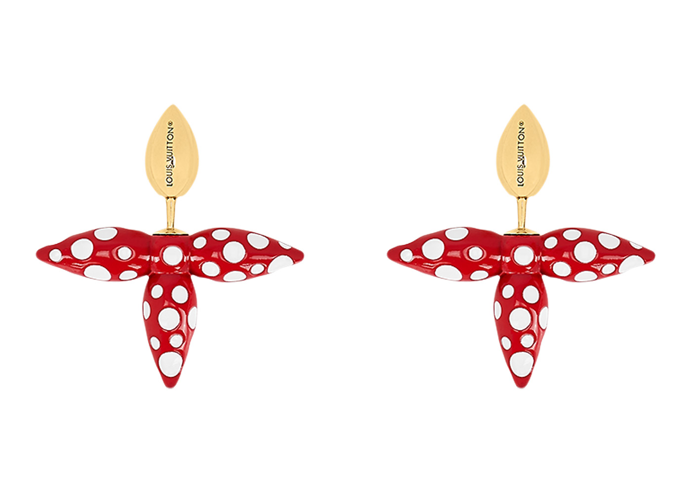 Louis Vuitton x Yayoi Kusama Louisette Infinity Dots Earrings Red 