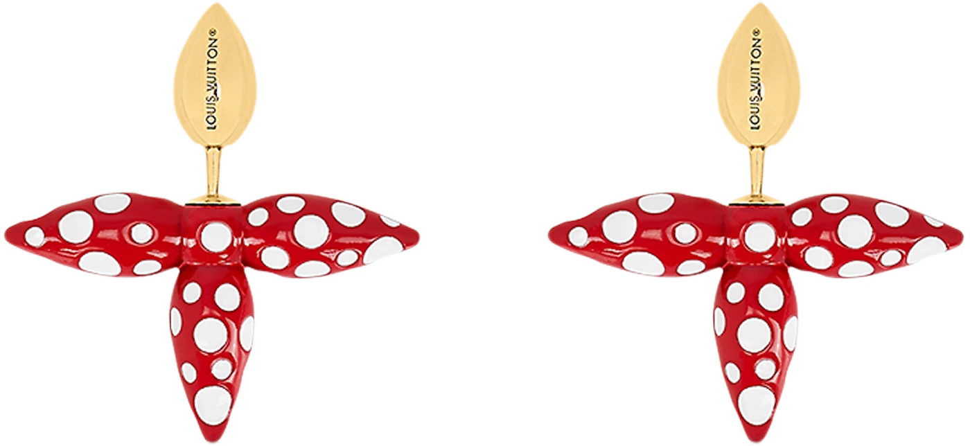 Louis Vuitton x Yayoi Kusama Louisette Infinity Dots Earrings Red/White in  Metal with Gold-tone - US