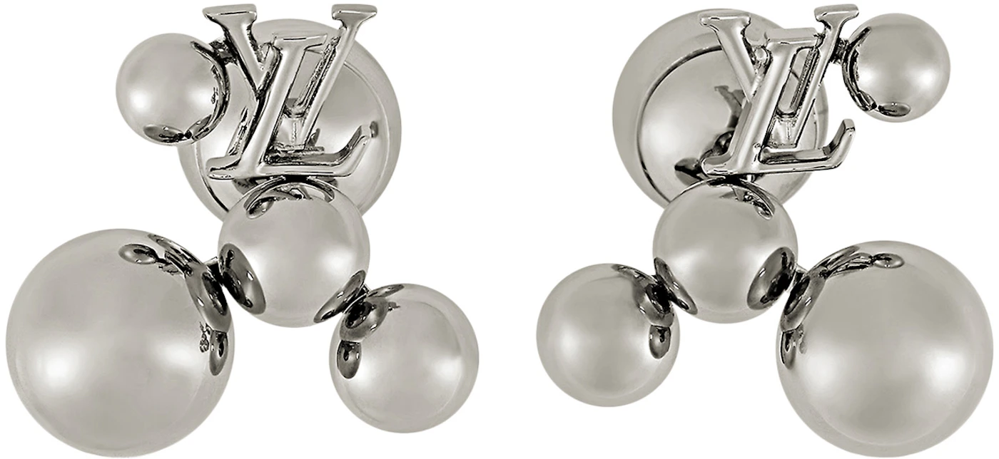 Louis Vuitton x Yayoi Kusama Metal Dots Earrings Silver in Metal
