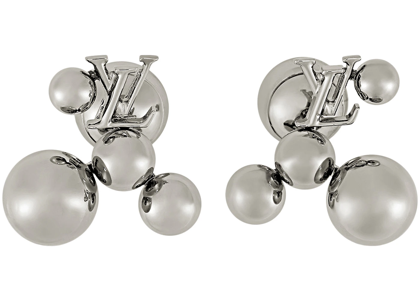 Louis Vuitton x Yayoi Kusama Metal Dots Earrings Silver in Metal