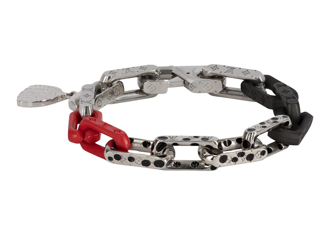 Pre-owned Louis Vuitton X Yayoi Kusama Monogram Chain Bracelet Black/red